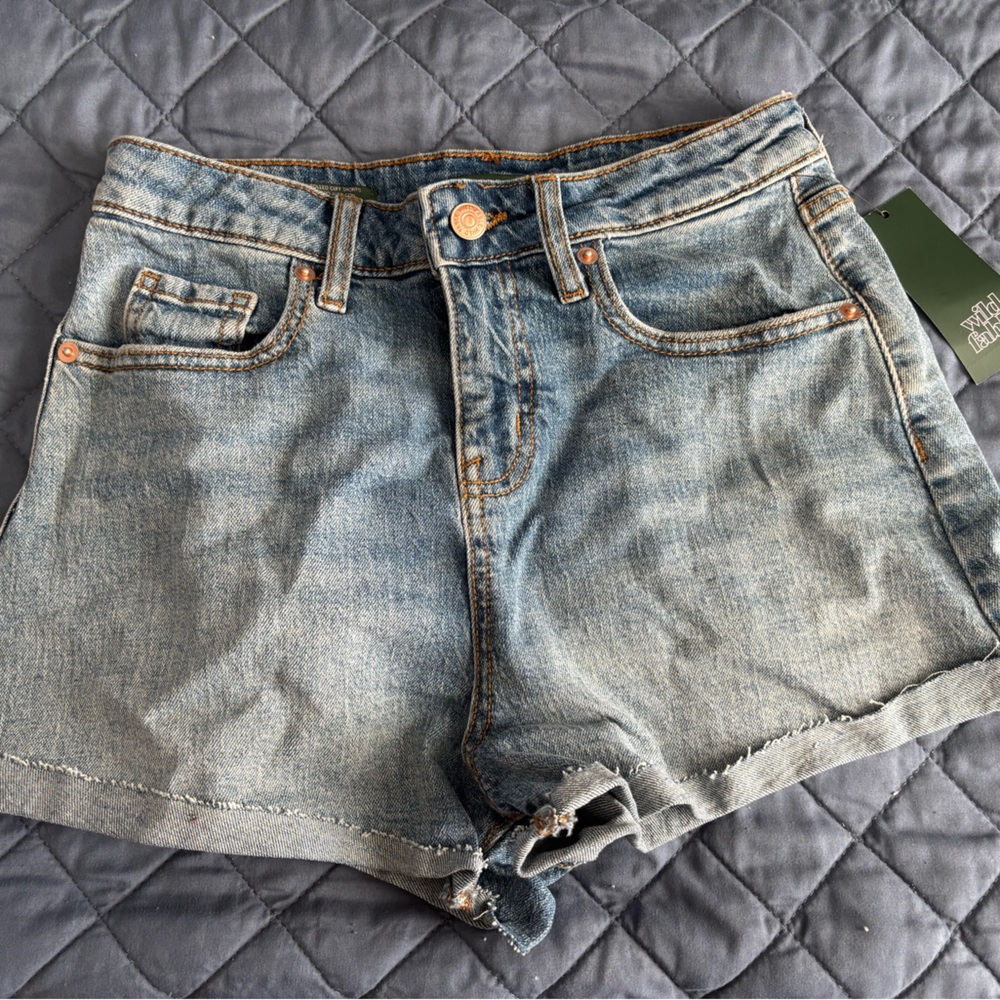 NWT Wild Fable Light Blue Hi-Rise, Rolled Cuff Jean Shorts